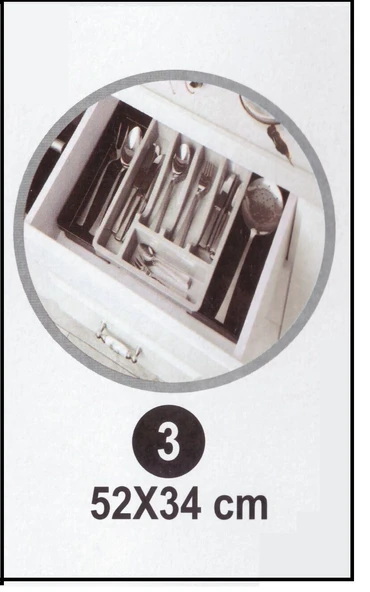 Kayar Kaşıklık Organizeri - 3 Aşamalı Sürgülü - Sağ Sol Açılır EVV-81270Y3AS - Resim 3