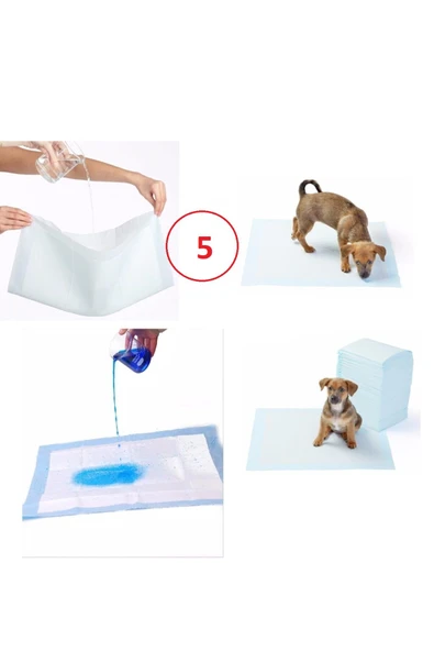 Yıkanabilir Köpek Çiş Pedi - 90 X 60 Cm 5li Paket EVV-81781 ürün görseli