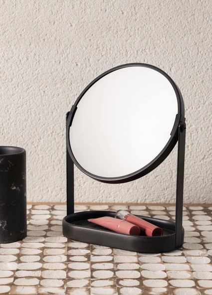 The Mia Marble Makyaj Aynası Siyah 18x10x25 cm - Resim 2