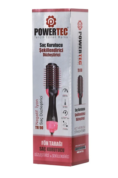 Powertec Tr-90 Profesyonel Saç Şekillendirici Ve Saç Düzleştirici Fön Tarağı İyon Özellikli - Resim 9