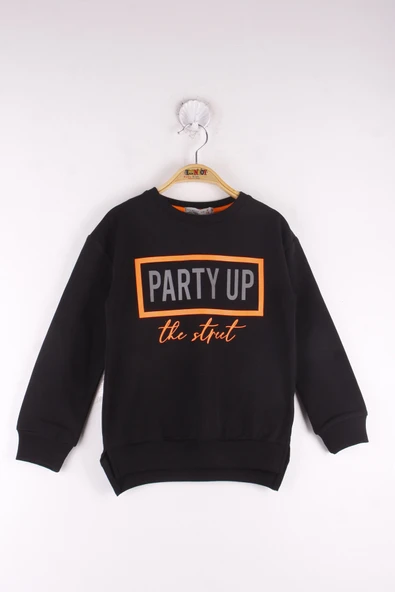 Toontoy Kız Çocuk Relax Fit Bisiklet Yaka Baskılı Sweatshirt -  2 İplik - 5