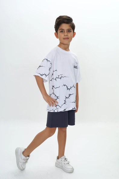 Toontoy Erkek Çocuk Göğsü Unstoppable Yazı Baskılı Şortlu Takım - Resim 7