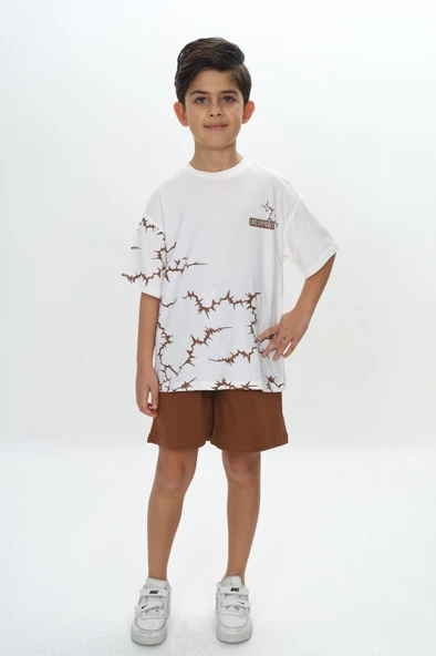 Toontoy Erkek Çocuk Göğsü Unstoppable Yazı Baskılı Şortlu Takım ürün görseli 1