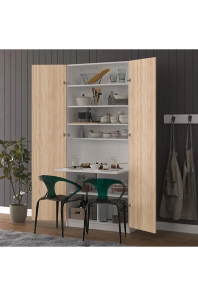 Sonamo Modern Dolaplı Çalışma Masası Kitaplıklı Raflı Bilgisayar Ofis Ders Çalışma Yemek Masası  Sonamo - Resim 8