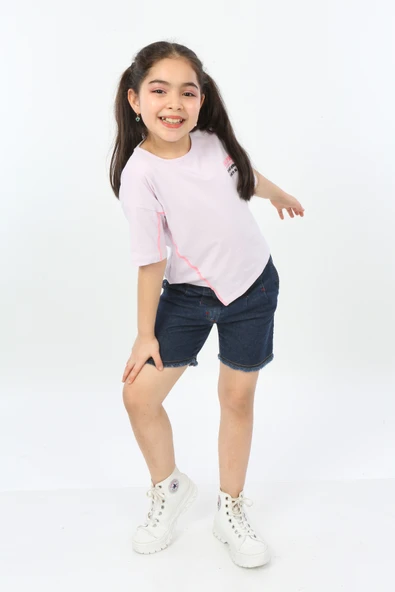 Toontoy Kız Çocuk Enjoyment Baskılı Tişört - 5