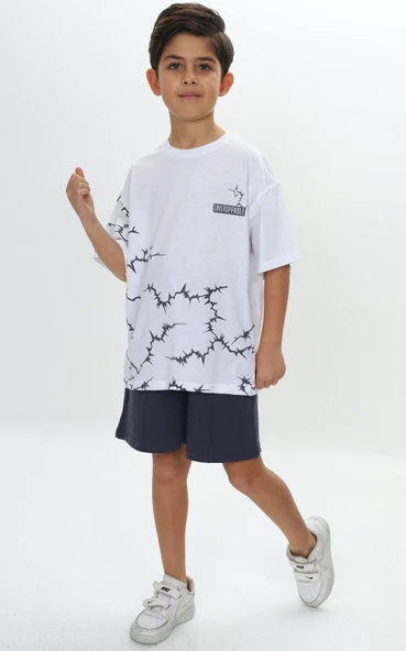 Toontoy Erkek Çocuk Göğsü Unstoppable Yazı Baskılı Şortlu Takım - Resim 6
