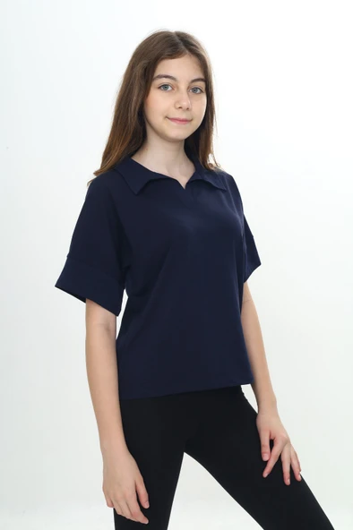 Toontoy Kız Çocuk Okul Polo Yaka Tişört - 2