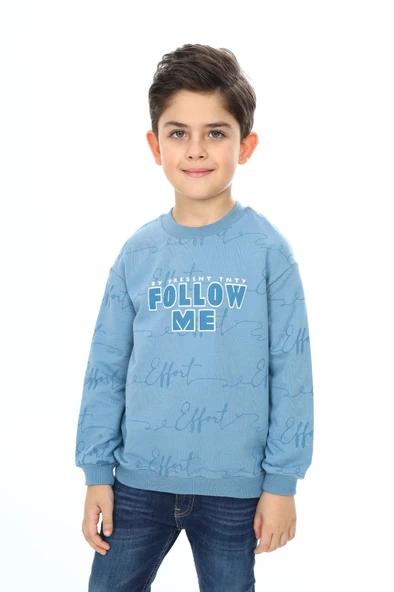 Toontoy Erkek Çocuk Follow Me Baskılı Sweatshirt - Resim 12