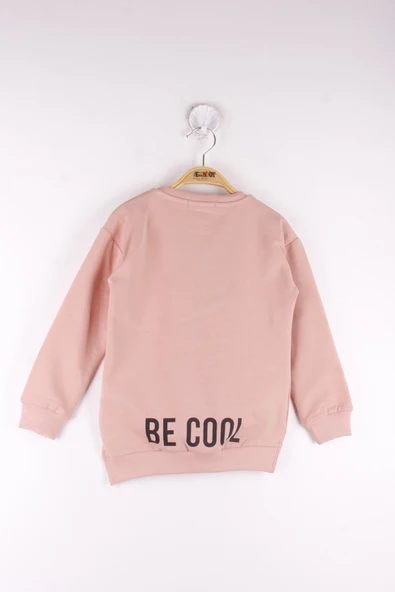 Toontoy Kız Çocuk Relax Fit Bisiklet Yaka Baskılı Sweatshirt -  2 İplik - 2
