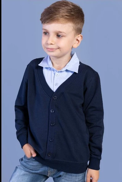 Toontoy Erkek Çocuk Düğmeli Okul Hırka - 2