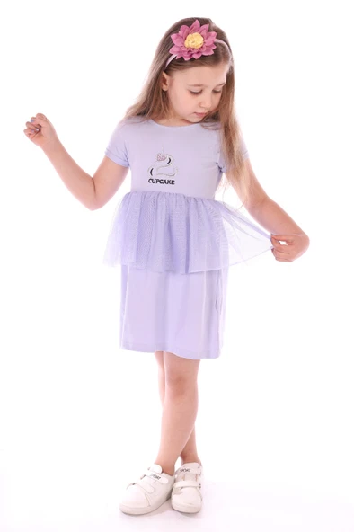 Toontoy Kız Bebek Cup Cake Nakışlı Elbise - 4