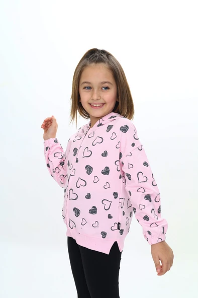 Toontoy Kız Çocuk Kapüşonlu Hırka - Resim 2