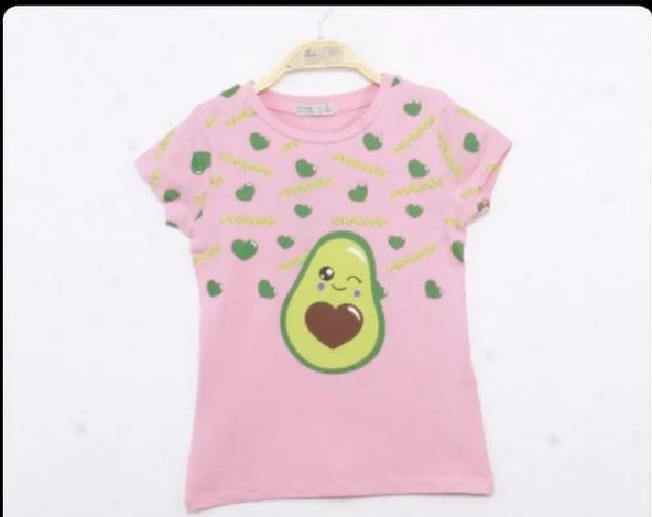 Toontoy Kız Çocuk Avokado Baskılı Tişört - 4
