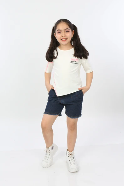 Toontoy Kız Çocuk Enjoyment Baskılı Tişört - 4