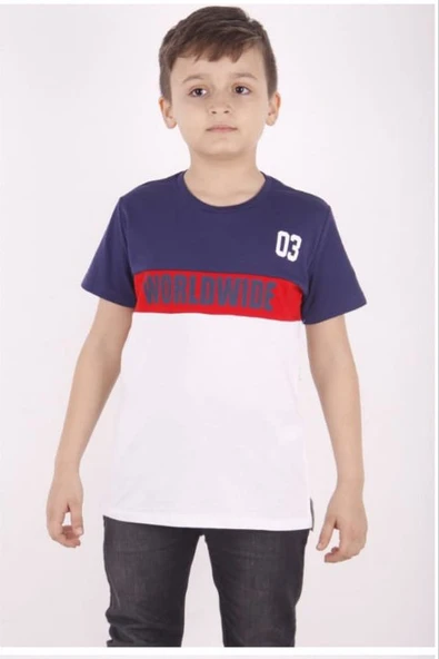 Toontoy Erkek Çocuk Worldwıde Yazı Baskılı Tişört - Resim 3