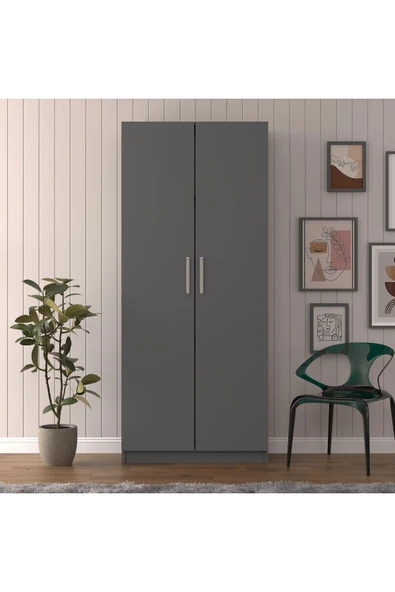 Sonamo Modern Dolaplı Çalışma Masası Kitaplıklı Raflı Bilgisayar Ofis Ders Çalışma Yemek Masası  Antrasit - Resim 3