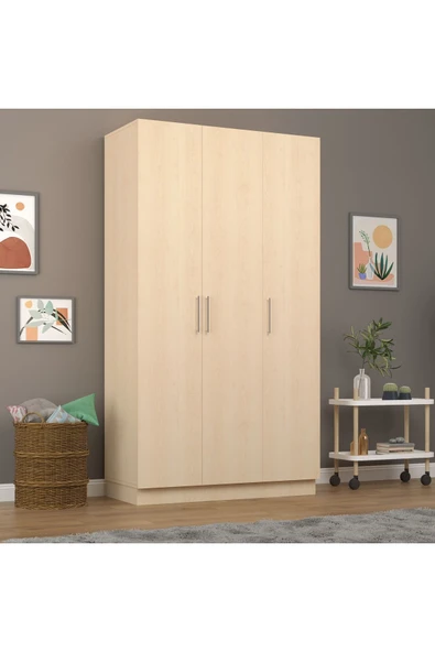 3 Kapaklı Gardrop 120cm  Beyaz 218 cm - Resim 5