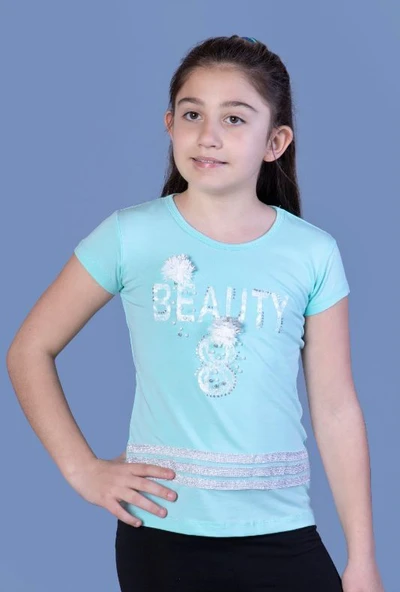 Toontoy Kız Çocuk Beauty Baskılı Tişört - 4