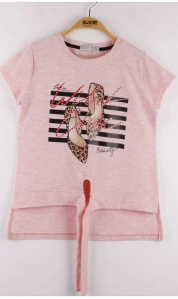 Toontoy Kız Çocuk Leopar Desenli Ayakkabı Baskılı Tişört - 2