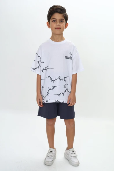 Toontoy Erkek Çocuk Göğsü Unstoppable Yazı Baskılı Şortlu Takım - Resim 5