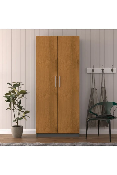 Sonamo Modern Dolaplı Çalışma Masası Kitaplıklı Raflı Bilgisayar Ofis Ders Çalışma Yemek Masası  Petra-Antrasit - Resim 3