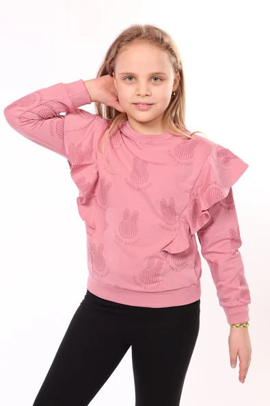 Toontoy Kız Çocuk Baskılı Sweatshirt - 12