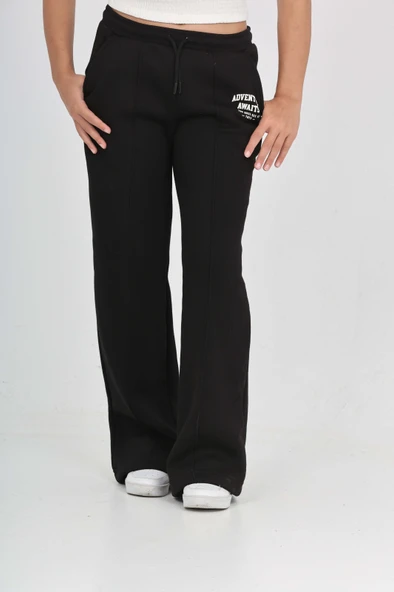 Toontoy Kız Çocuk Bol Paça Baskılı Eşofman Alt - 8