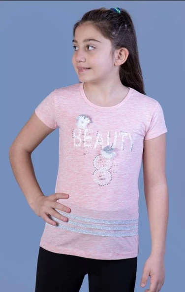 Toontoy Kız Çocuk Beauty Baskılı Tişört - 3