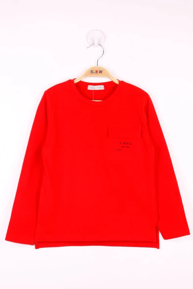 Toontoy Erkek Çocuk Cepli Düz T-Shirt - Resim 3