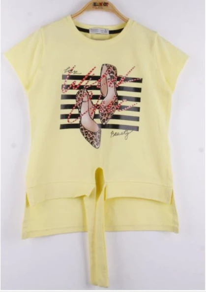 Toontoy Kız Çocuk Leopar Desenli Ayakkabı Baskılı Tişört - 5