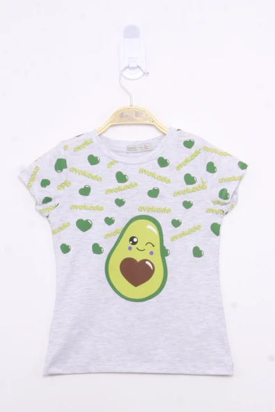 Toontoy Kız Çocuk Avokado Baskılı Tişört - 5