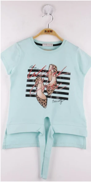 Toontoy Kız Çocuk Leopar Desenli Ayakkabı Baskılı Tişört - 7