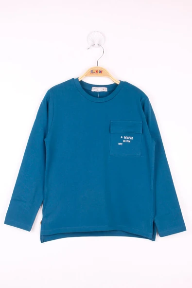 Toontoy Erkek Çocuk Cepli Düz T-Shirt - Resim 4