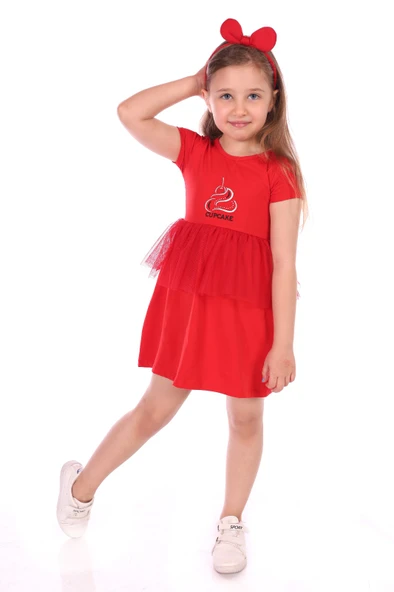 Toontoy Kız Bebek Cup Cake Nakışlı Elbise