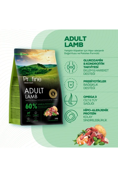 Profine Kuzulu Ve Patatesli Hipo-alerjik Formül Köpek Maması 3 Kg ürün görseli