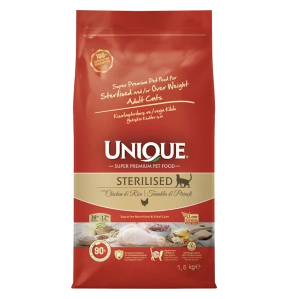 Unique Tavuklu & Prinçli  Kısırlaştırılmış Yetişkin Kedi Maması 1,5 kg ürün görseli 1