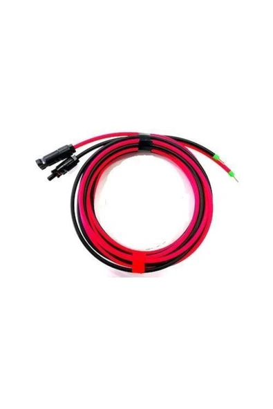 Ege Kablo Solar kablo Güneş paneli şarj kontrol arası uçları MC4lü 6mm kablo- 5m siyah- 5m kırmızı - Resim 2