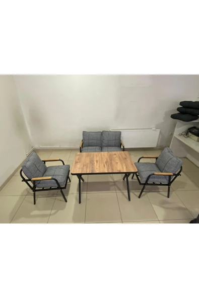 Dekoroom's Duru 2-1-1- Masa Bahçe Balkon Mobilyası,cafe Mobilyası , Çay Seti - 3