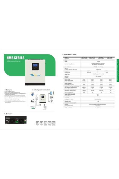 URETECH 1500VA 1200 Watt 12V Tam Sinüs Akıllı MPPT 40A İnverter HMS1.5K-12V - Resim 2