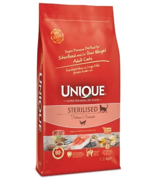 Unique Somonlu Kısırlaştırılmış Yetişkin Kedi Maması 1.5 Kg ürün görseli 1
