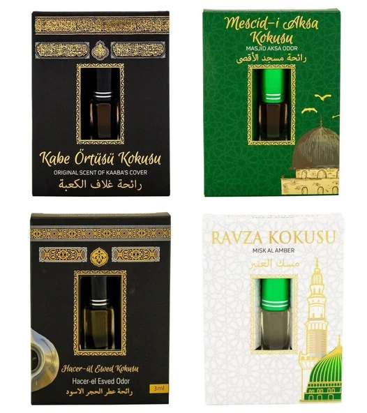 Kabe Örtüsü Kokusu Mescidi Aksa Kokusu Hacerül Kokusu Ve Medine Ravza Kokusu Kokusu Alkolsüz Esans 3 ml - 1