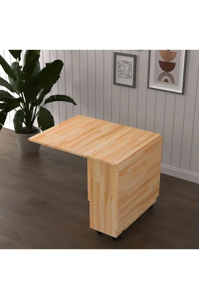 Masif Ahşap Katlanır Mutfak Yemek Çalışma Masası Masif-01  Çam ürün görseli