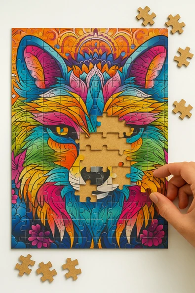 dudugift 140 PARÇA AHŞAP PUZZLE TABLO. 25X35 CM ÖLÇÜLERİNDE. ASKI APARATI İLE. KALİTELİ UV BASKI MODEL-16 ürün görseli