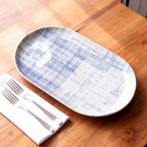 GÜRAL PORSELEN Bilbao  Life 25x15 cm Kayık Tabak 4256 - Resim 3