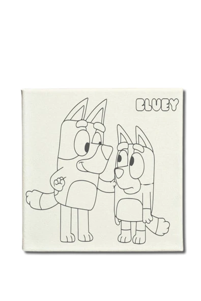 dudugift OKUL Etkinliği -2'li Tuval Boyama Seti. 20x20 Cm Uv Baskı 6 Akrilik Boya 1 Fırça-model-227 - 3