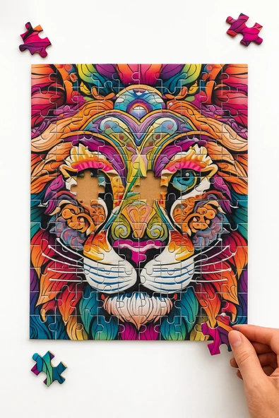 dudugift 140 PARÇA AHŞAP PUZZLE TABLO. 25X35 CM ÖLÇÜLERİNDE. ASKI APARATI İLE. KALİTELİ UV BASKI MODEL-20 ürün görseli