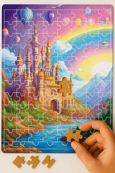 dudugift 140 PARÇA AHŞAP PUZZLE TABLO. 25X35 CM ÖLÇÜLERİNDE. ASKI APARATI İLE. KALİTELİ UV BASKI MODEL-12