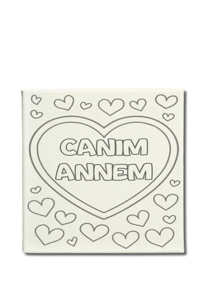 dudugift OKUL Etkinliği-2'li Tuval Boyama Seti. 20x20 Cm Uv Baskı 6 Akrilik Boya 1 Fırça-model-235 - 2