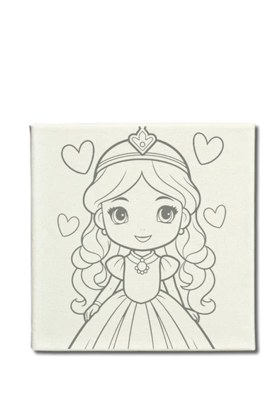 dudugift OKUL Etkinliği-2'li Tuval Boyama Seti. 20x20 Cm Uv Baskı 6 Akrilik Boya 1 Fırça-model-309 - 3