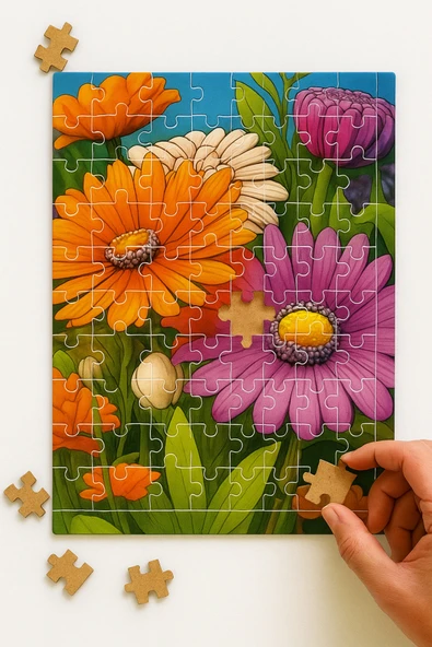 dudugift 140 PARÇA AHŞAP PUZZLE TABLO. 25X35 CM ÖLÇÜLERİNDE. ASKI APARATI İLE. KALİTELİ UV BASKI MODEL-17 ürün görseli